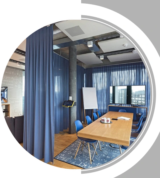 Carpet for the office, reducing glare and improving focus